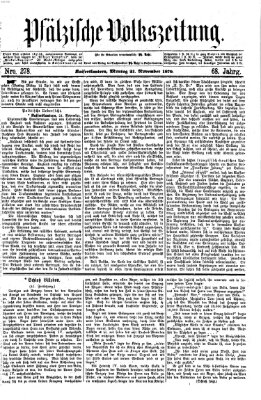 Pfälzische Volkszeitung Montag 21. November 1870