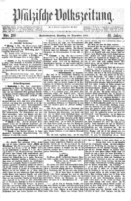 Pfälzische Volkszeitung Samstag 10. Dezember 1870