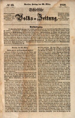 Schlesische Volks-Zeitung Freitag 29. März 1850