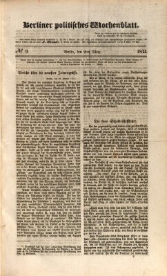 Berliner politisches Wochenblatt Samstag 2. März 1833