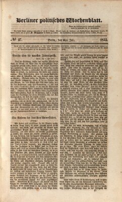 Berliner politisches Wochenblatt Samstag 6. Juli 1833