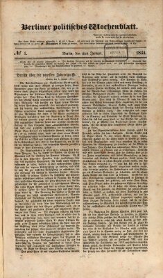 Berliner politisches Wochenblatt Samstag 4. Januar 1834