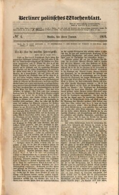 Berliner politisches Wochenblatt Samstag 25. Januar 1834