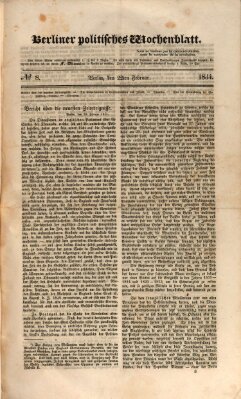 Berliner politisches Wochenblatt Samstag 22. Februar 1834