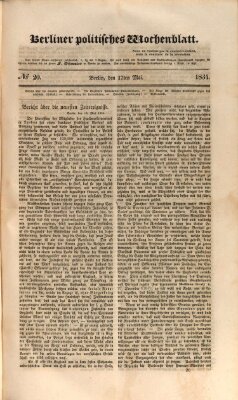 Berliner politisches Wochenblatt Samstag 17. Mai 1834