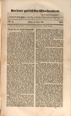 Berliner politisches Wochenblatt Samstag 24. Mai 1834