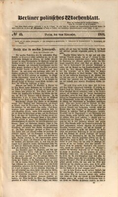 Berliner politisches Wochenblatt Samstag 8. November 1834