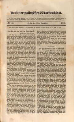 Berliner politisches Wochenblatt Samstag 15. November 1834