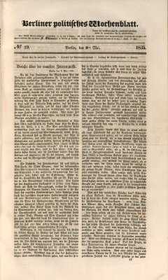 Berliner politisches Wochenblatt Samstag 9. Mai 1835