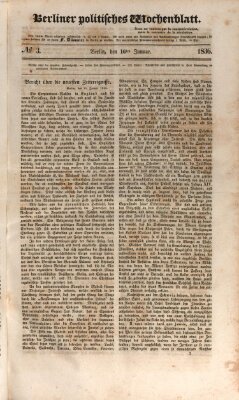 Berliner politisches Wochenblatt Samstag 16. Januar 1836