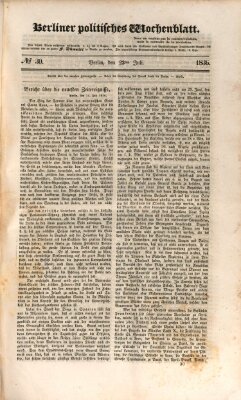 Berliner politisches Wochenblatt Samstag 23. Juli 1836