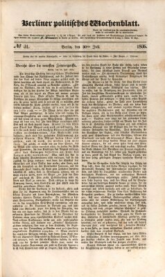 Berliner politisches Wochenblatt Samstag 30. Juli 1836