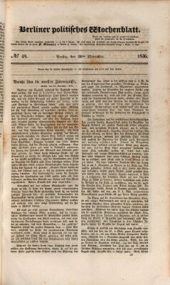 Berliner politisches Wochenblatt Samstag 26. November 1836