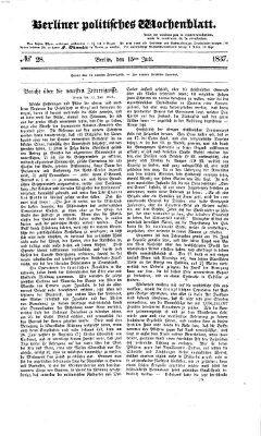 Berliner politisches Wochenblatt Samstag 15. Juli 1837