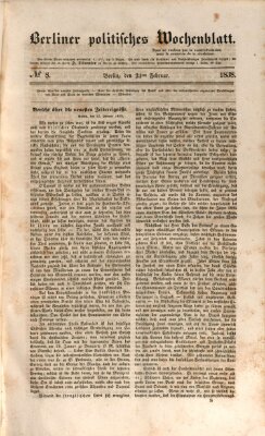 Berliner politisches Wochenblatt Samstag 24. Februar 1838