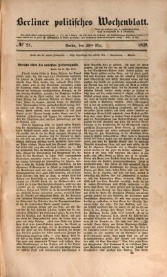 Berliner politisches Wochenblatt Samstag 26. Mai 1838