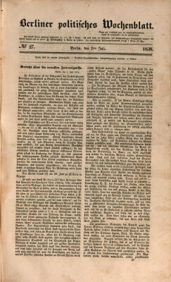 Berliner politisches Wochenblatt Samstag 7. Juli 1838