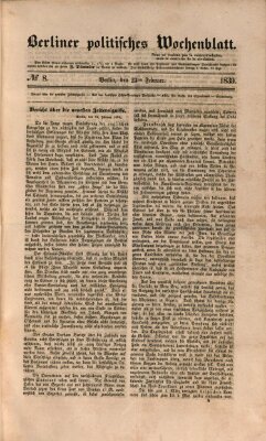 Berliner politisches Wochenblatt Samstag 23. Februar 1839