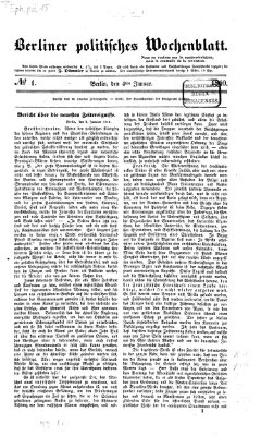 Berliner politisches Wochenblatt Samstag 4. Januar 1840