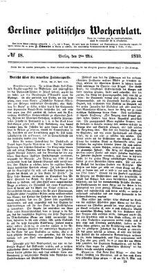Berliner politisches Wochenblatt Samstag 2. Mai 1840