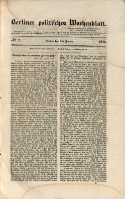 Berliner politisches Wochenblatt Samstag 9. Januar 1841