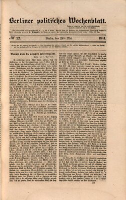 Berliner politisches Wochenblatt Samstag 29. Mai 1841