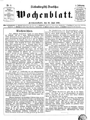 Siebenbürgisch-deutsches Wochenblatt Mittwoch 10. Juni 1868