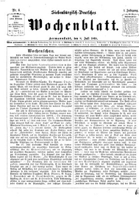 Siebenbürgisch-deutsches Wochenblatt Mittwoch 8. Juli 1868