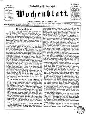 Siebenbürgisch-deutsches Wochenblatt Mittwoch 5. August 1868