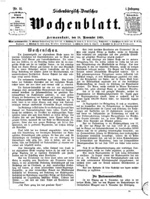 Siebenbürgisch-deutsches Wochenblatt Mittwoch 18. November 1868