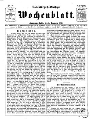 Siebenbürgisch-deutsches Wochenblatt Mittwoch 9. Dezember 1868