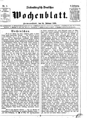 Siebenbürgisch-deutsches Wochenblatt Mittwoch 24. Februar 1869