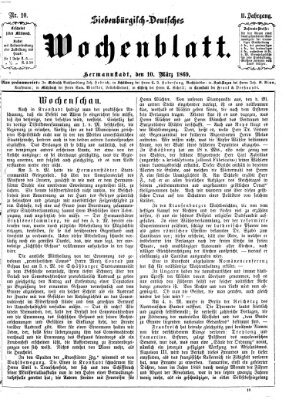 Siebenbürgisch-deutsches Wochenblatt Mittwoch 10. März 1869