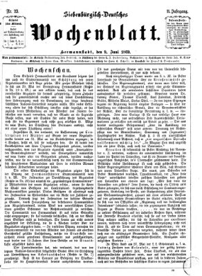 Siebenbürgisch-deutsches Wochenblatt Mittwoch 9. Juni 1869