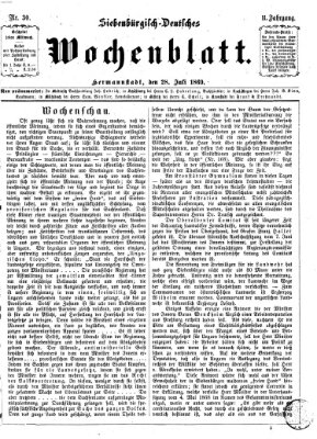 Siebenbürgisch-deutsches Wochenblatt Mittwoch 28. Juli 1869