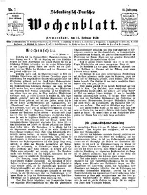 Siebenbürgisch-deutsches Wochenblatt Mittwoch 16. Februar 1870