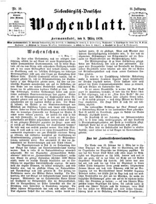 Siebenbürgisch-deutsches Wochenblatt Mittwoch 9. März 1870