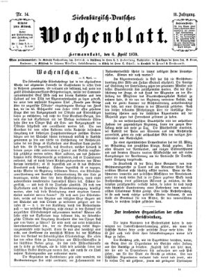 Siebenbürgisch-deutsches Wochenblatt Mittwoch 6. April 1870