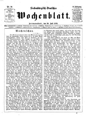 Siebenbürgisch-deutsches Wochenblatt Mittwoch 20. Juli 1870