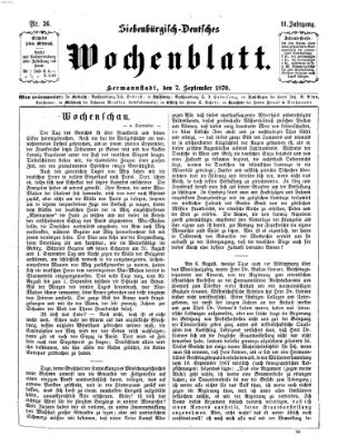 Siebenbürgisch-deutsches Wochenblatt Mittwoch 7. September 1870