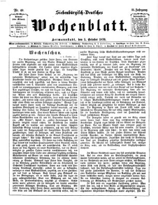 Siebenbürgisch-deutsches Wochenblatt Mittwoch 5. Oktober 1870