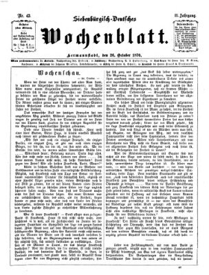 Siebenbürgisch-deutsches Wochenblatt Mittwoch 26. Oktober 1870