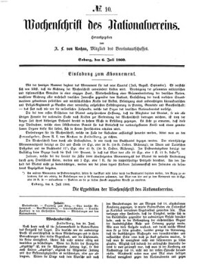 Wochenschrift des Nationalvereins Freitag 6. Juli 1860