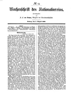 Wochenschrift des Nationalvereins Freitag 3. August 1860