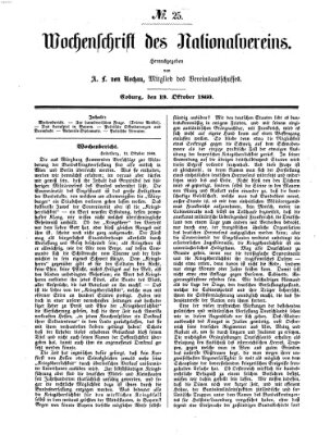 Wochenschrift des Nationalvereins Freitag 19. Oktober 1860