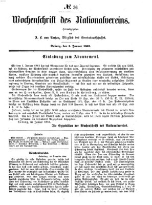 Wochenschrift des Nationalvereins Freitag 4. Januar 1861