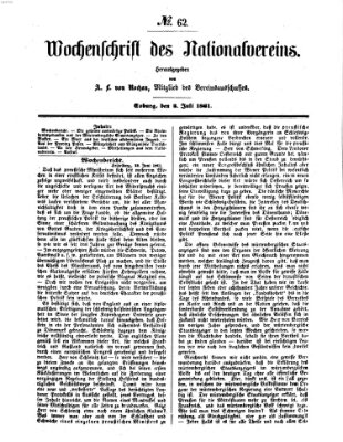 Wochenschrift des Nationalvereins Freitag 5. Juli 1861