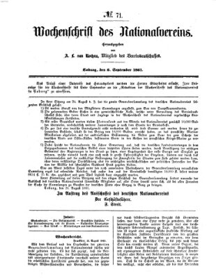 Wochenschrift des Nationalvereins Freitag 6. September 1861