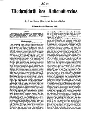 Wochenschrift des Nationalvereins Freitag 22. November 1861