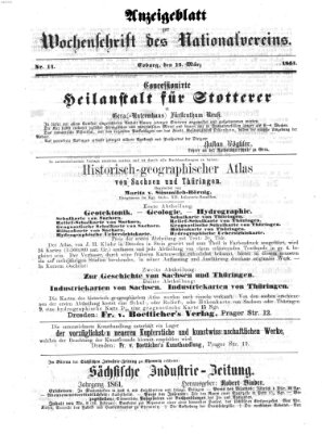 Wochenschrift des Nationalvereins Freitag 15. März 1861